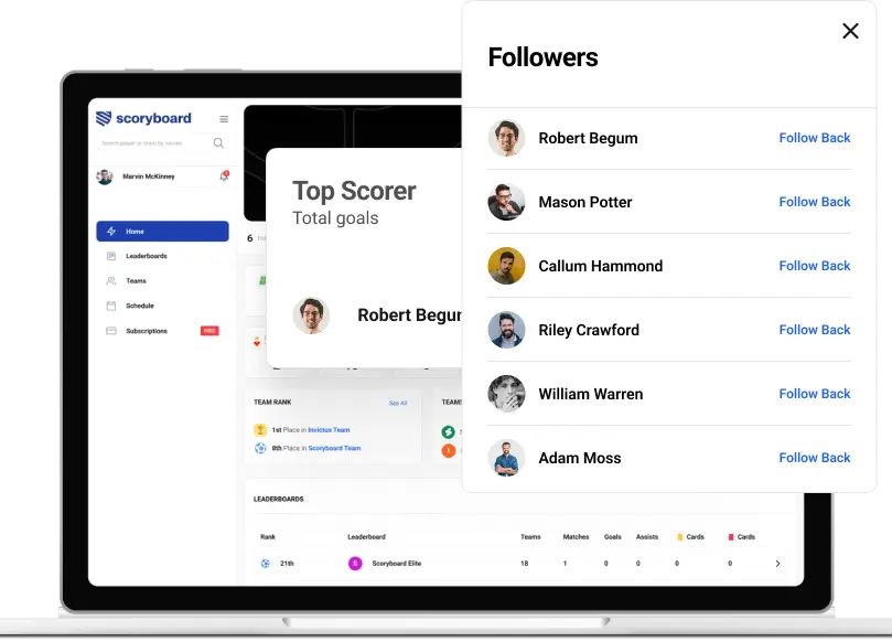 Football profile interface